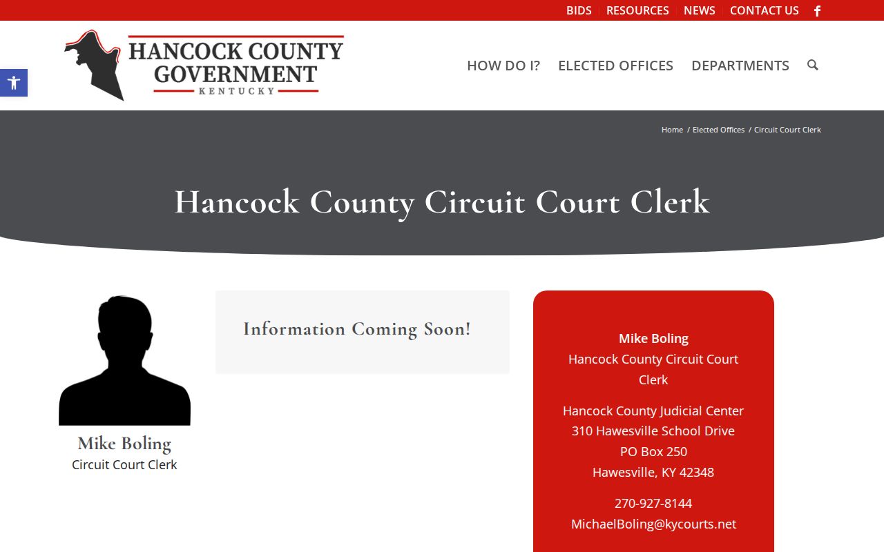 Official Hancock County Circuit Court Clerk page